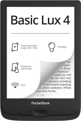 POCKETBOOK PocketBook Lettore e-book Basic Lux 4 - Tecnologia E-Ink 6 antiriflesso e adatta agli occhi 